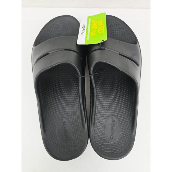 OOFOS Ooahh Slides Recovery Sandals Black M9 W11 New main image 4